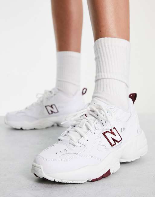 Exclusivit ASOS New Balance 608 Baskets Blanc et bordeaux