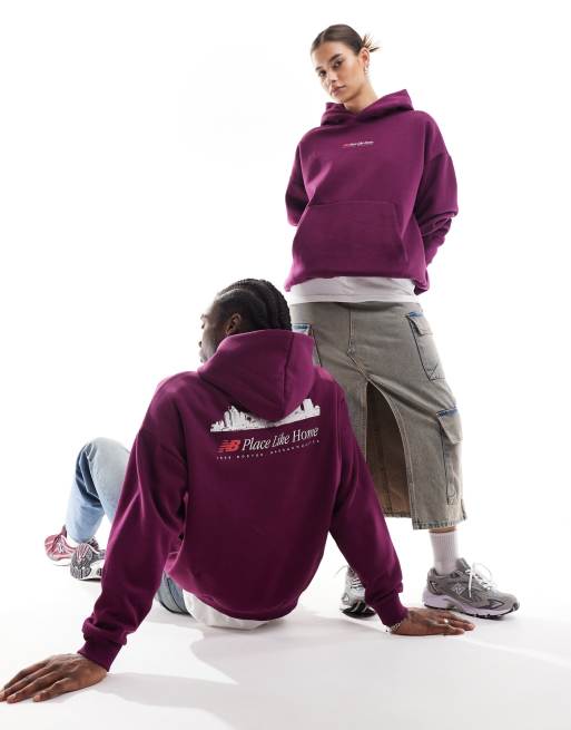 Exclusivité FhyzicsShops - New Balance - Home Again - Sweat à capuche Hombres - Bordeaux