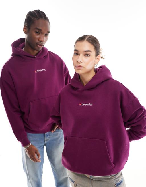 Exclusivité ASOS - New Balance - Home Again - Sweat à capuche unisexe - Bordeaux, 4 de 4