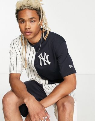 New Era New York Yankees pinstripe splice t-shirt in navy exclusive to ASOS - ASOS Price Checker