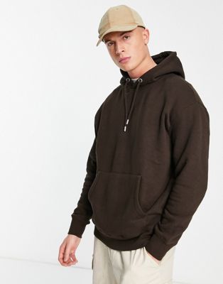 Pull&Bear hoodie in brown exclusive at ASOS - ASOS Price Checker