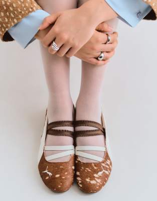 Exclusivité ASOS - PUMA - Speedcat Doelette - Ballerines à motif daim façon poulain-Brown
