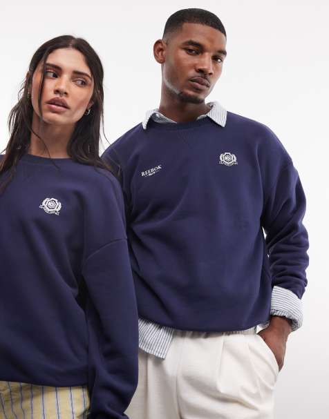 Exclusivité ASOS - Reebok - Sweat à imprimé graphique - Bleu marine - view 1