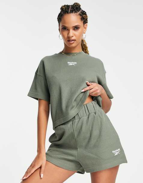 Exclusivité ASOS - Reebok - T-shirt en tissu gaufré - Vert olive - view 1