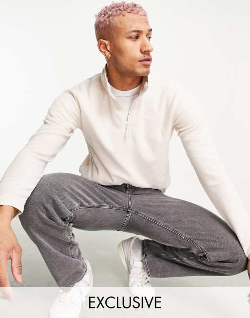 Exclusivité ASOS - The North Face - 100 Glacier - Polaire à col zippé - Crème