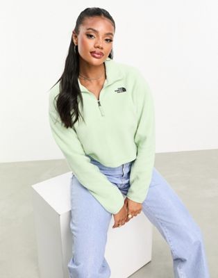 The North Face cropped high pile fleece in sage green Exclusive at ASOS - ASOS Price Checker