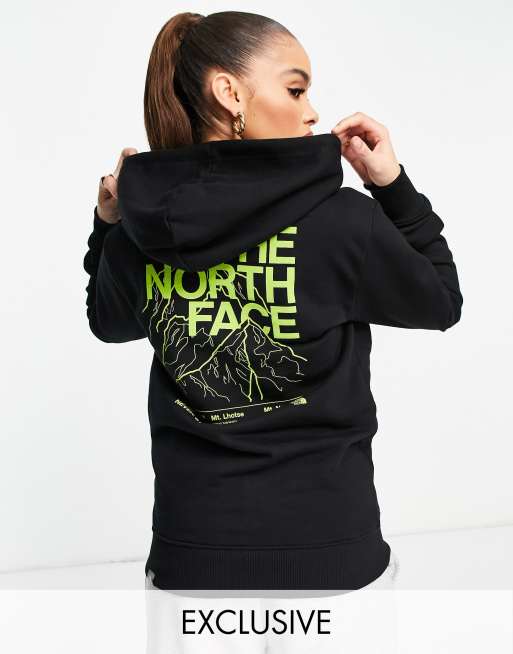 Exclusivit ASOS The North Face Sweat capuche de montagne imprim contour Noir