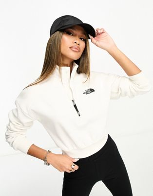 The North Face cropped 1/4 zip sweatshirt in off white Exclusive at ASOS - ASOS Price Checker
