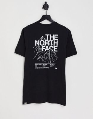 Exclusivité ASOS - The North Face - T-shirt à imprimé contour de montage - Noir | ASOS