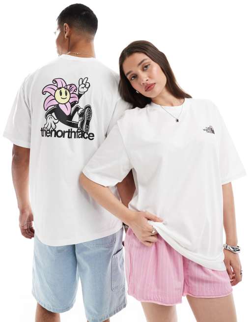 Exclusivité ASOS - The North Face - T-shirt oversize avec imprimé fleur au dos - Blanc, 3 de 4