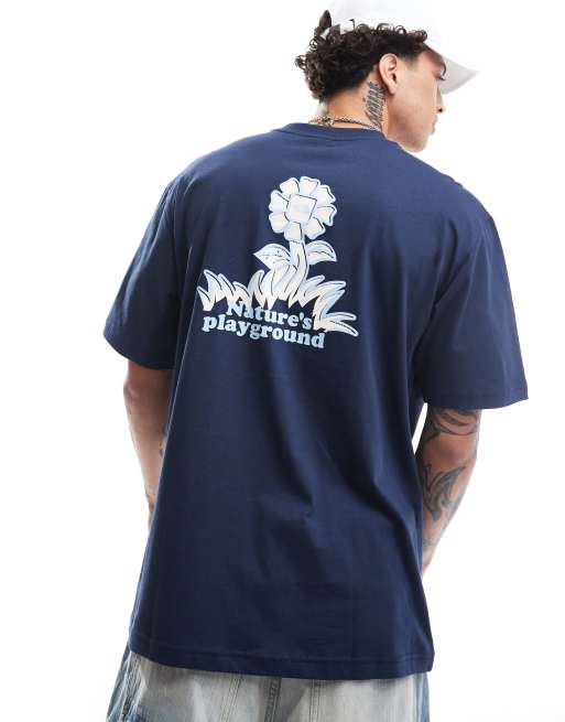 Exclusivité ASOS - The North Face - T-shirt oversize avec imprimé fleur au dos - Bleu marine, 3 de 4
