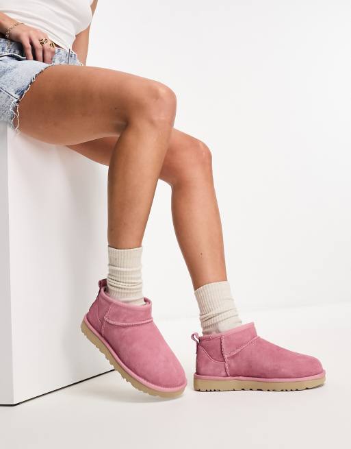 Exclusivité ASOS - UGG - Classic Ultra Mini - Bottines - Rose 