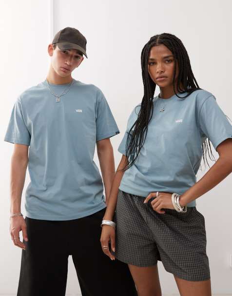 Exclusivité ASOS - Vans - T-shirt avec logo sur le devant côté gauche - Bleu - view 1