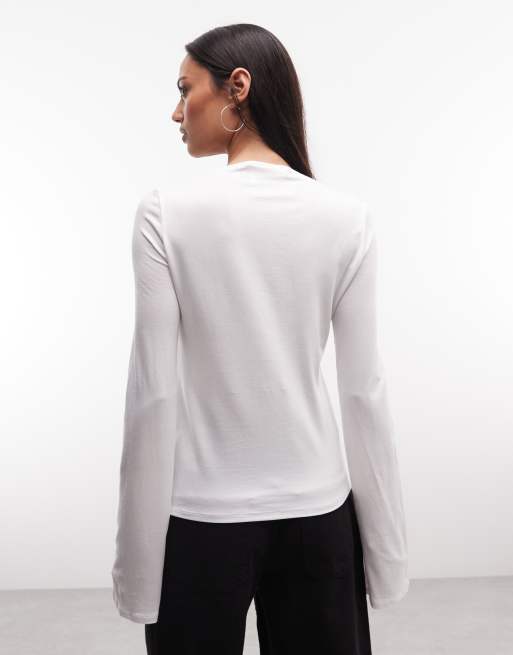 Exclusivité ASOS - Weekday - Annie - Top ultra-doux à manches longues et encolure bateau - Blanc, 4 de 4