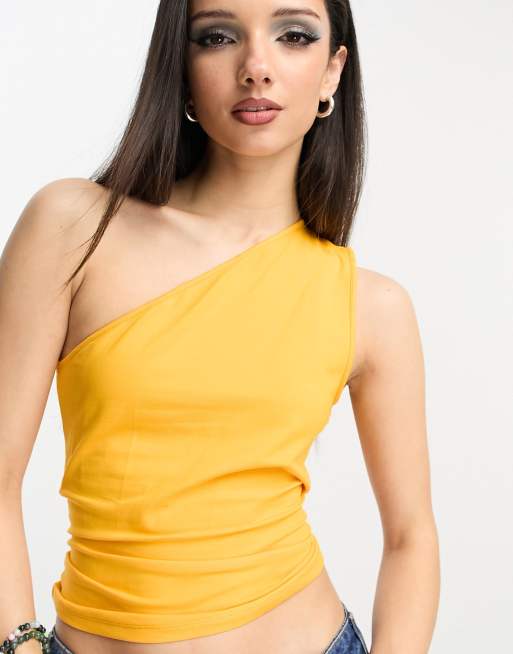 Exclusivité ASOS - Weekday - Cindy - Top asymétrique - Orange