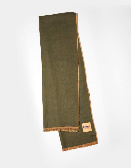 Exclusivité Barbour x ASOS - Écharpe unisexe bicolore - Vert olive et orange