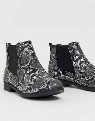 bottines plates serpent