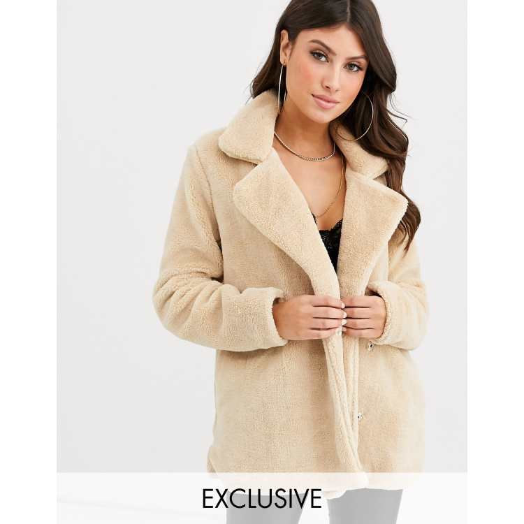 manteau fausse fourrure boohoo