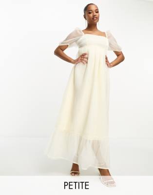 Collective the Label Petite exclusive empire maxi dress in champagne - ASOS Price Checker