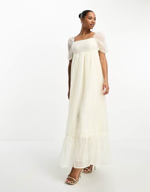 Exclusivite Collective The Label Petite Robe longue style empire Champagne ASOS