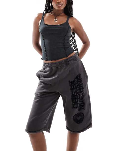 Exclusivité - Deus Ex Machina x ASOS - Bermuda en jersey surteint - Noir - view 1