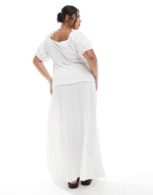 Exclusivité - Esmée Curve - Jupe de plage longue style portefeuille nouée sur le coté - Blanc, 3 de 5