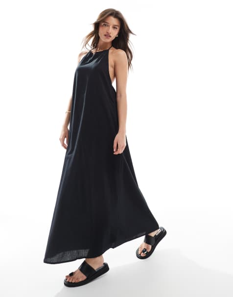 Exclusivité - Esmée - Robe longue à col montant - Noir - view 1