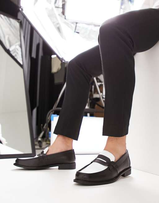 Exclusivité - H by Hudson - Alex - Mocassins en cuir - Noir et blanc, 4 de 4