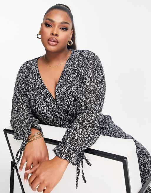 Robe portefeuille longue noire top