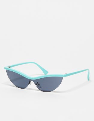 Jeepers Peepers x ASOS exclusive festival sunglasses with contrast top in blue - ASOS Price Checker