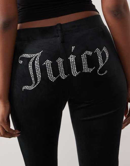 Exclusivité - Juicy Couture - Pantacourt en velours avec logo à strass - Noir, 4 de 6