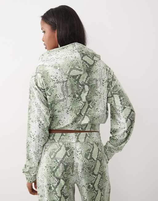 Exclusivité - Juicy Couture - Sweat d'ensemble à capuche zippé en velours - Vert serpent, 2 de 4