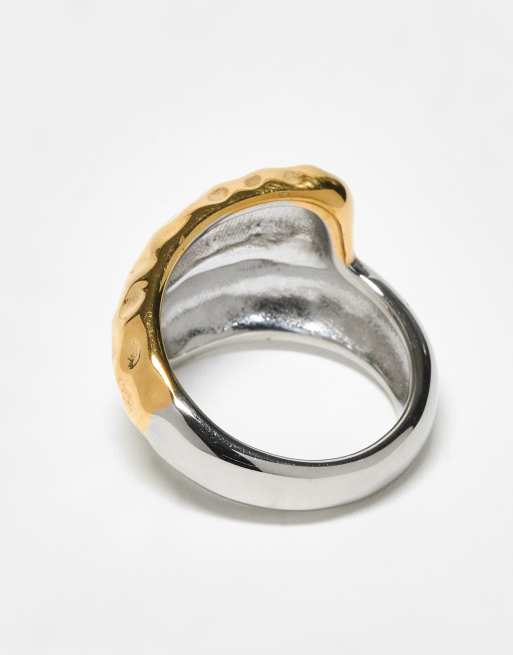 Exclusivité - Kaiia - Bague épaisse enveloppante en acier inoxydable - Métaux variés, 2 de 3