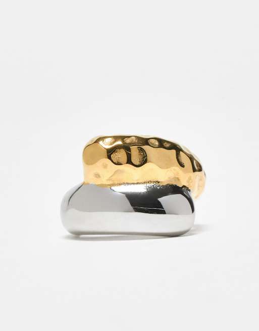 Exclusivité - Kaiia - Bague épaisse enveloppante en acier inoxydable - Métaux variés, 3 de 3