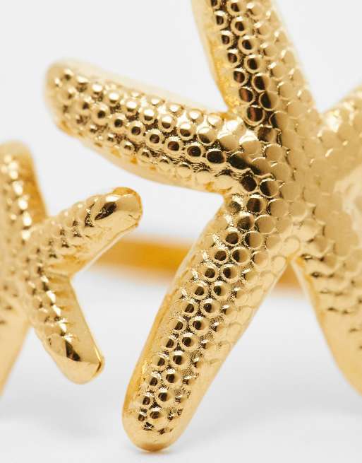 Exclusivité - Kaiia - Bague réglable à motif étoile de mer en acier inoxydable - Doré , 3 de 3
