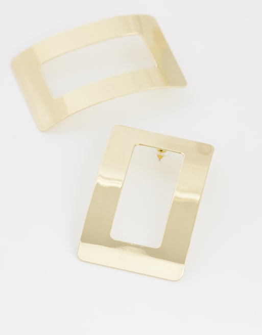 Exclusivité - Kaiia - Boucles d'oreilles carrées oversize - Doré, 3 de 4