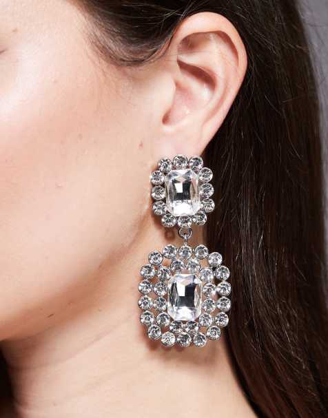 Exclusivité - Kaiia - Boucles d'oreilles oversize avec pierre - Argenté - view 1