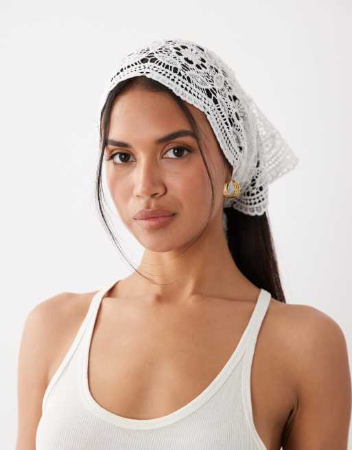 Exclusivité - Kaiia - Foulard au crochet - Blanc, 3 de 3
