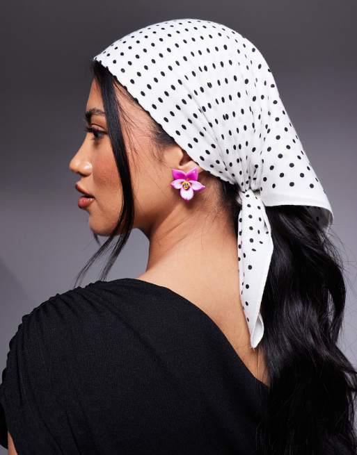 Exclusivité - Kaiia - Foulard texturé à pois - Blanc , 2 de 3