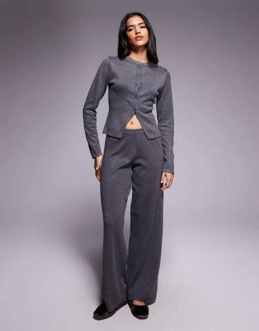 Exclusivité - Kaiia - Gilet d'ensemble ouvert sur l'avant à manches longues et boutons - Gris foncé, 2 de 4