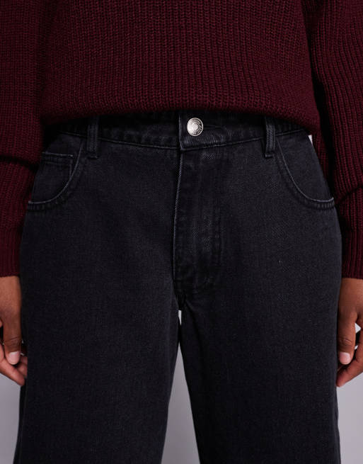 Exclusivité - Kaiia - Jean coupe droite en denim riche en coton - Noir délavé  , 5 de 5