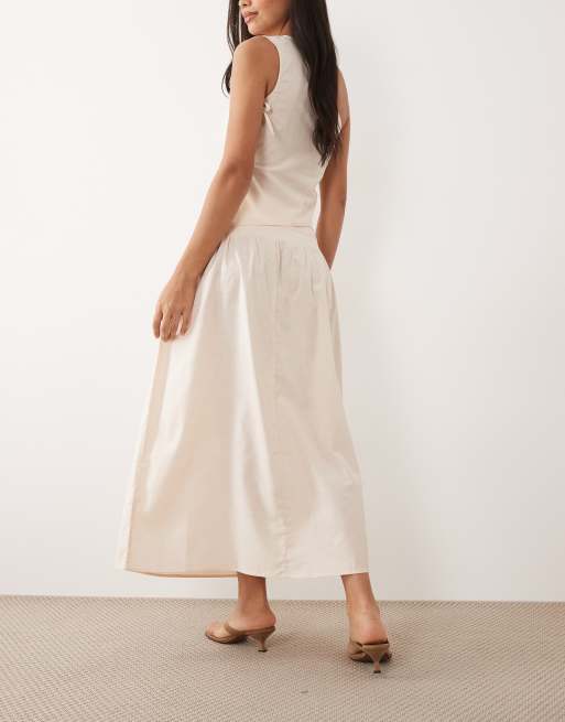 Exclusivité - Kaiia - Jupe longue d'ensemble en lin mélangé - Beige, 2 de 5
