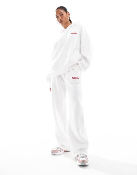 Exclusivité - Kaiia - Pantalon de jogging d'ensemble ample avec imprimé cerises au dos - Crème - view 1
