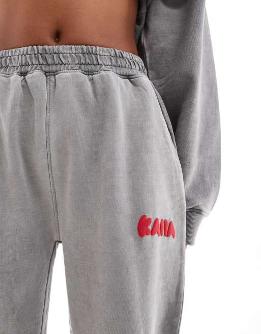 Exclusivité Kaiia Pantalon de jogging d'ensemble large Gris