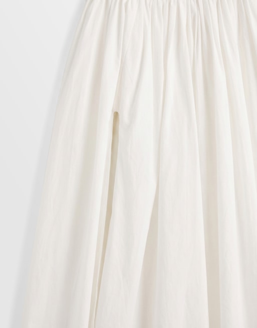 Exclusivité - Kaiia - Robe bandeau longue et bouffante avec fente sur la cuisse - Blanc, 8 de 8