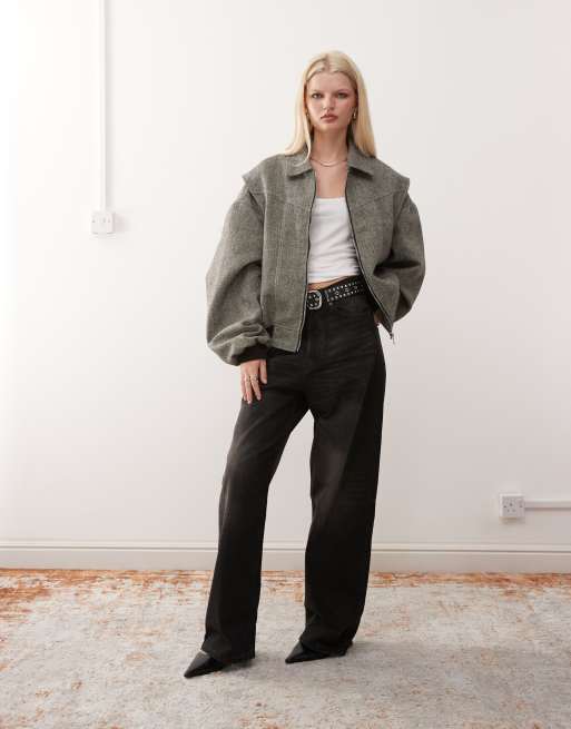 Exclusivité - Lioness - Vista - Bomber avec coutures contrastantes - Tweed cendré, 3 de 4