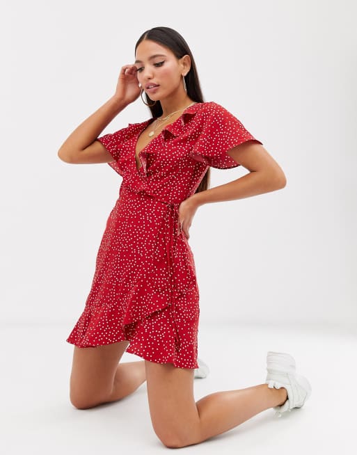 Robe cache coeur rouge a pois new arrivals