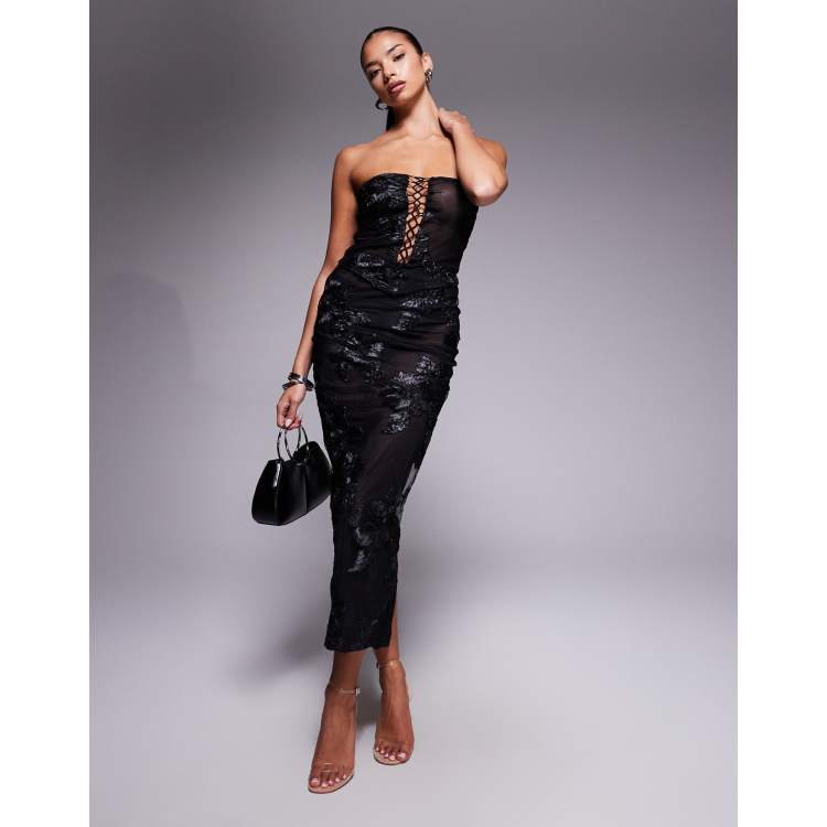 Jupe Longue Midi Monsoon, Taille 8, Noir à Fleurs, Coton élasthanne, Poches, état Correct