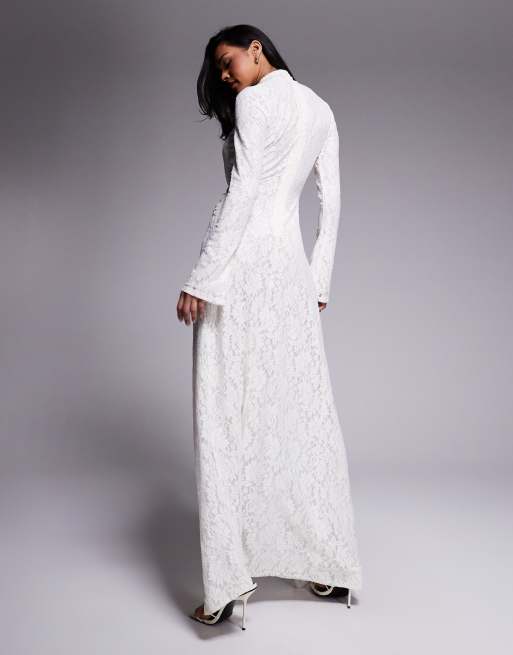 Exclusivité Murci Robe longue fendue sur la cuisse en dentelle