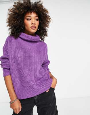 Pull CERRUTI 1881 En Laine 100% - Col Roulé Violet Oversize - Taille S - Neuf Sans étiquette